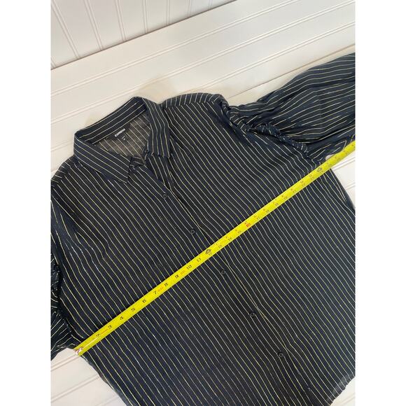 Express and Violet & Claire Black Dotted Blouse & Striped Shirt Bundle Size XL - Picture 10 of 13